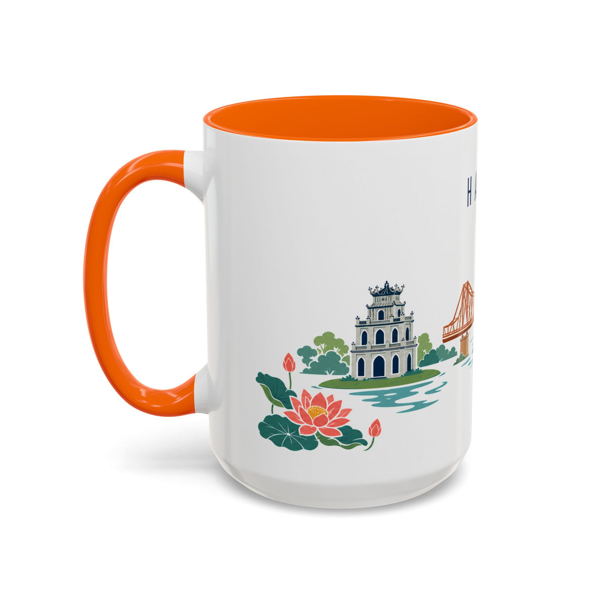 Hanoi Coffee Mug | Vietnam Travel Souvenir | Porcelain Decal City Gift | 11oz 15oz Accent Mug