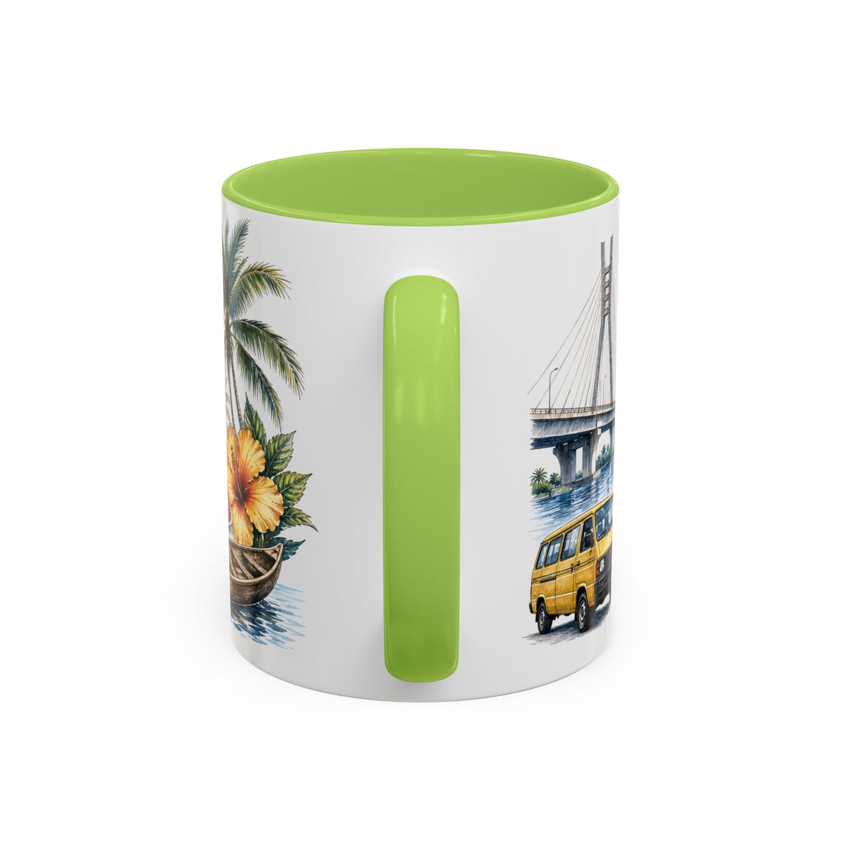 Lagos Coffee Mug | Nigeria Travel Souvenir | Vintage Illustrated City Gift | 11 oz 15 oz Accent Mug