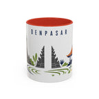 Denpasar Coffee Mug | Indonesia Travel Souvenir | Porcelain Decal City Gift | 11oz 15oz Accent Mug