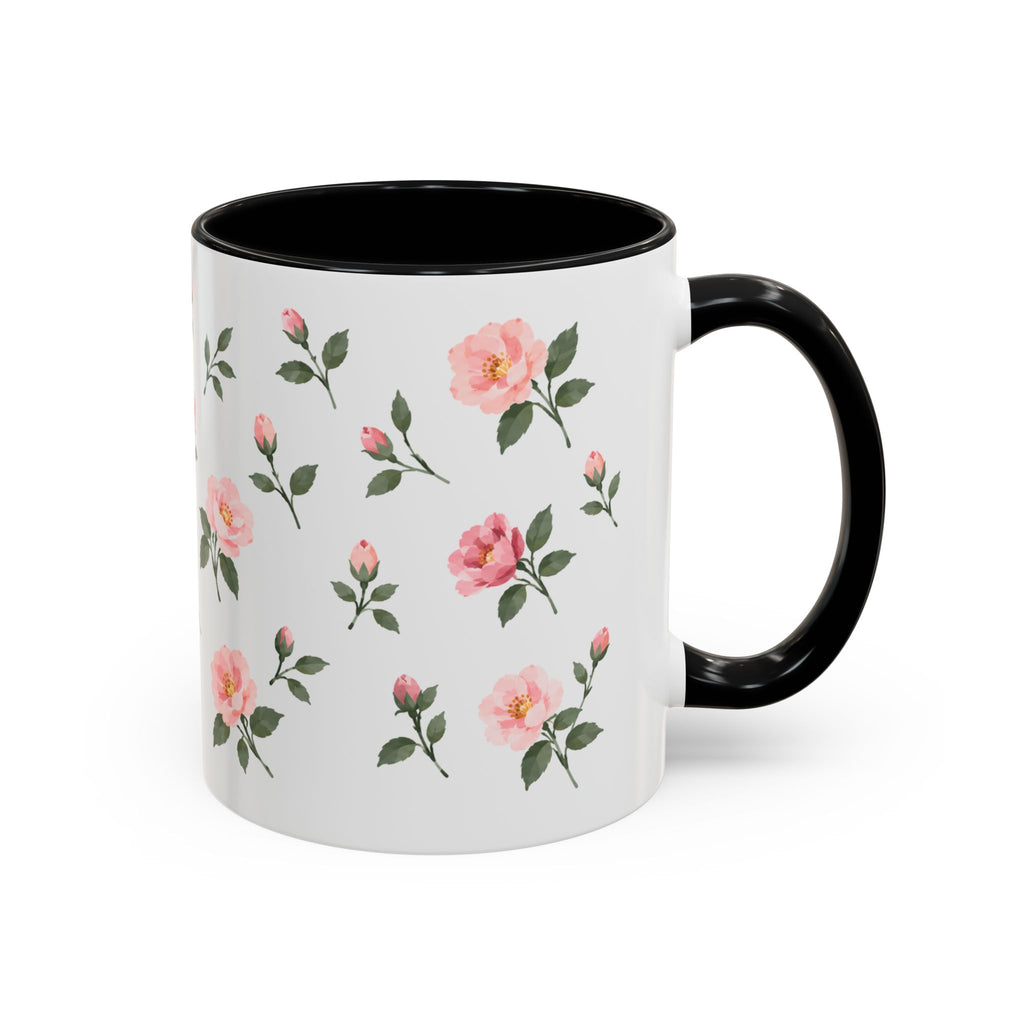New York Rose Mug, State Flower Floral Coffee Cup, 11oz Botanical Gift