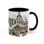 Madrid Coffee Mug | Spain Travel Souvenir | Vintage Illustrated City Gift | 11 oz 15 oz Accent Mug
