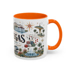Las Vegas Coffee Mug | United States Travel Souvenir | Vintage Illustrated City Gift | 11 oz 15 oz Accent Mug