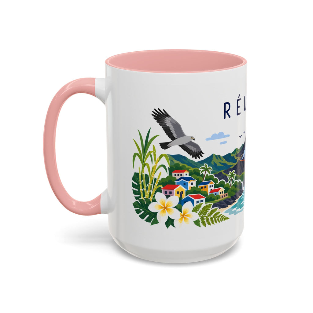 Réunion Coffee Mug | Travel Souvenir Accent Mug | Country Gift Ceramic Cup 11oz 15oz