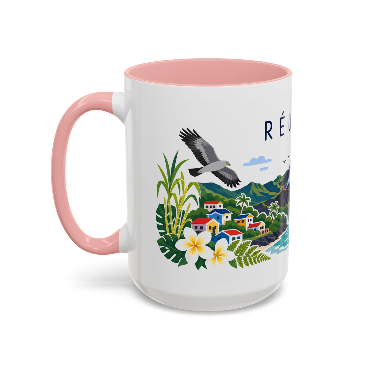 Réunion Coffee Mug | Travel Souvenir Accent Mug | Country Gift Ceramic Cup 11oz 15oz