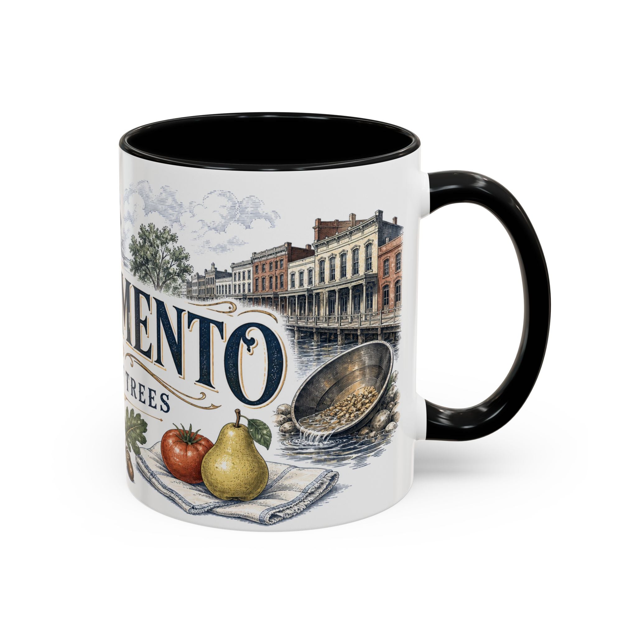 Sacramento Coffee Mug | United States Travel Souvenir | Vintage Illustrated City Gift | 11 oz 15 oz Accent Mug