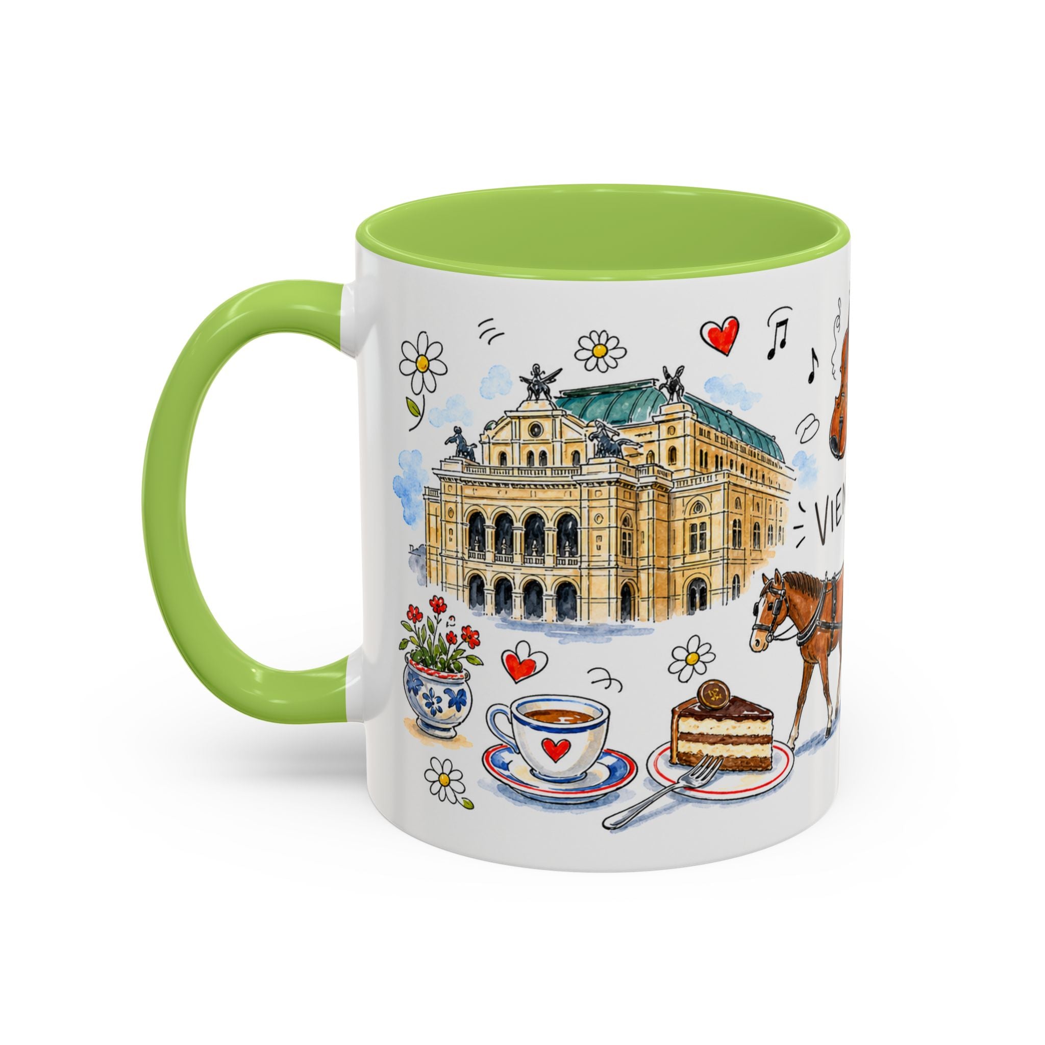 Vienna Travel Mug | European City Souvenir Accent Coffee Mug | 11oz 15oz Ceramic Cup