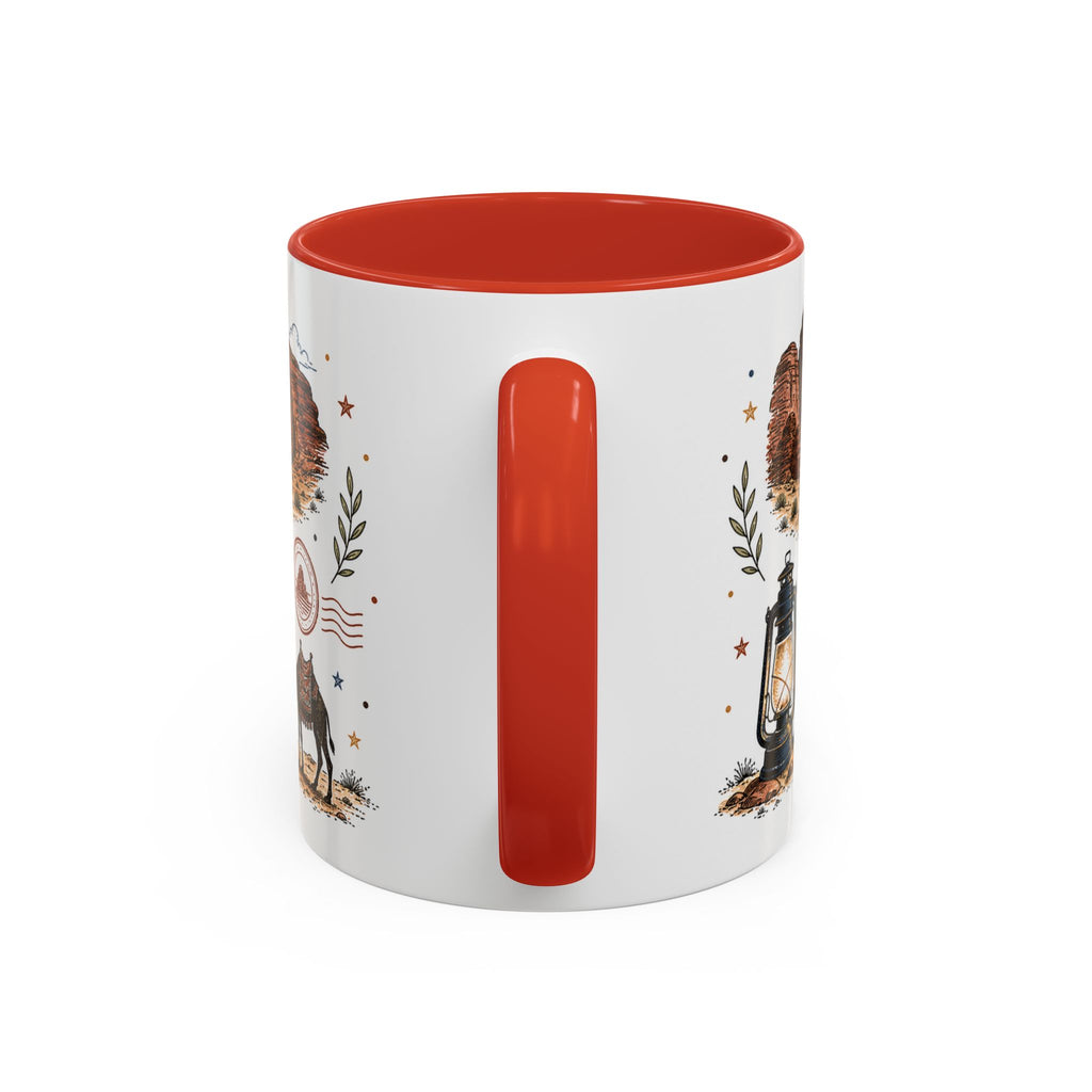 Wadi Rum Coffee Mug | Travel Destination Souvenir Gift | Accent Color Ceramic 11oz 15oz