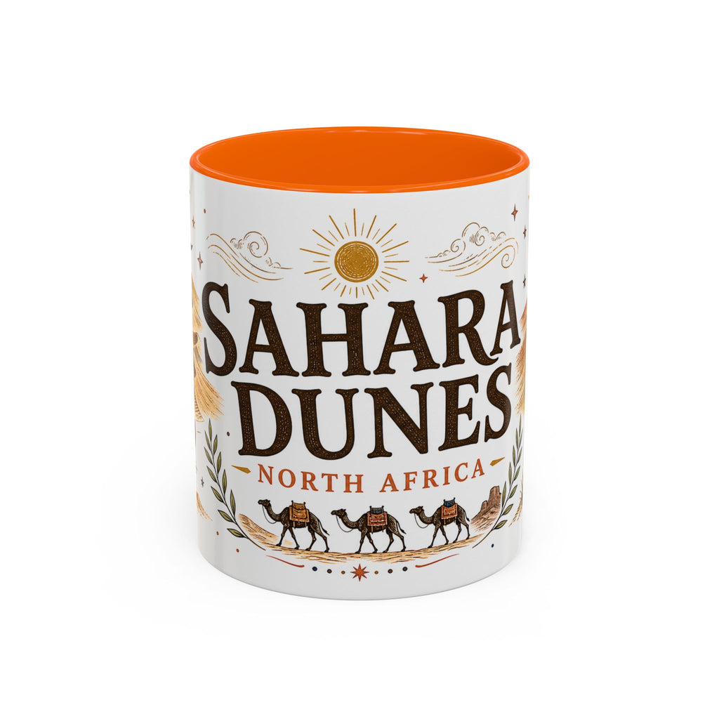 Sahara Dunes Coffee Mug | Travel Destination Souvenir Gift | Accent Color Ceramic 11oz 15oz
