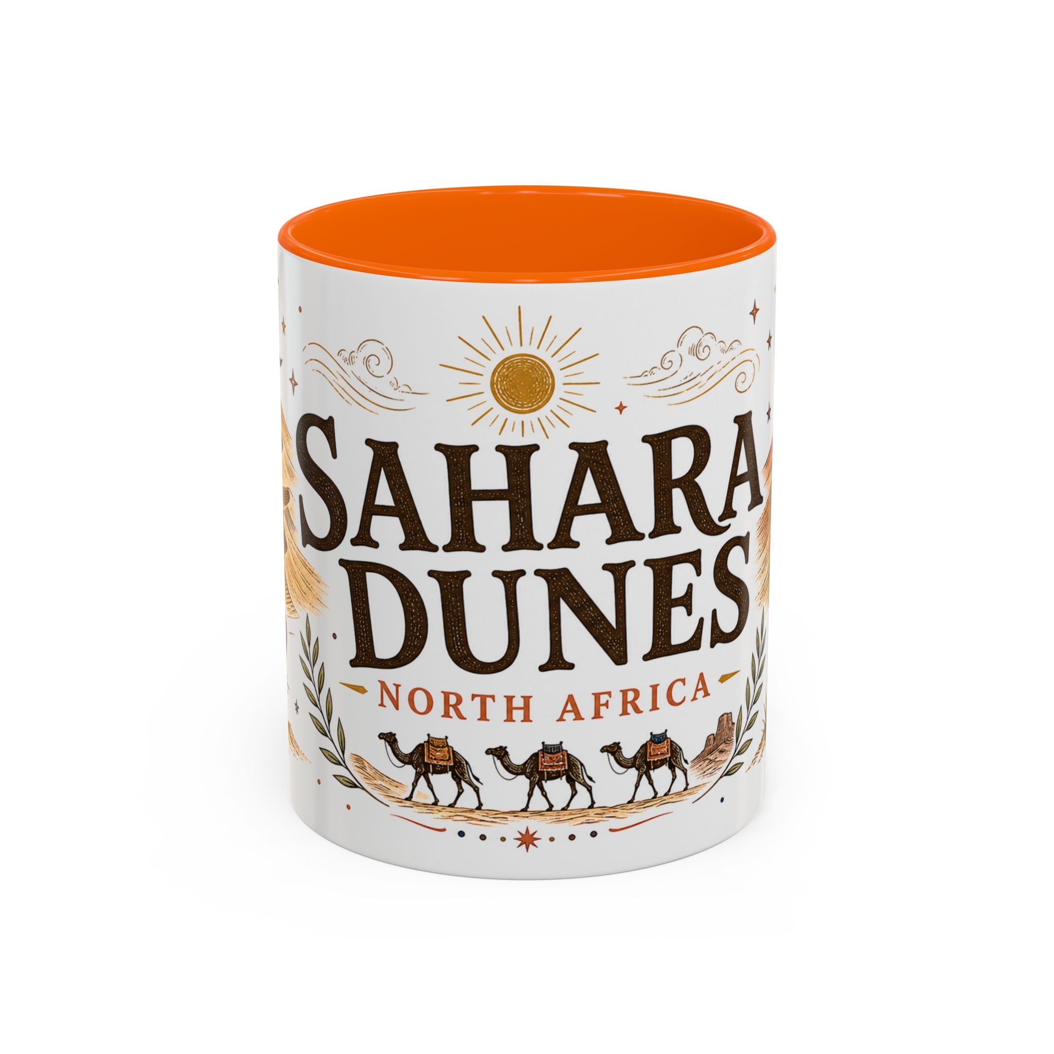 Sahara Dunes Coffee Mug | Travel Destination Souvenir Gift | Accent Color Ceramic 11oz 15oz
