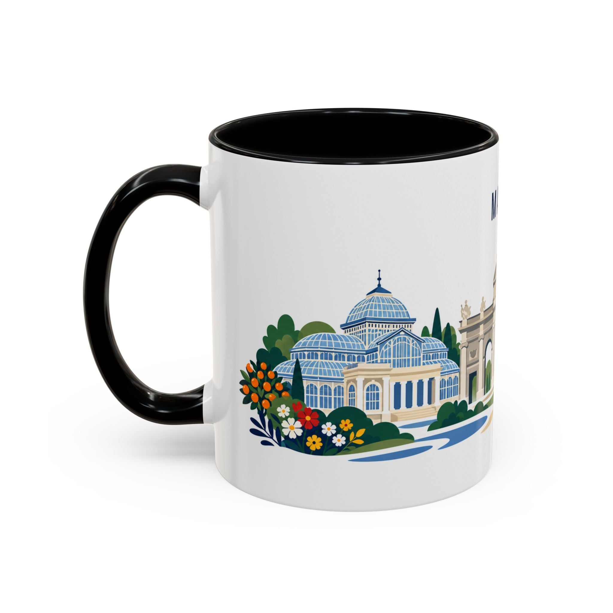 Madrid Coffee Mug | Spain Travel Souvenir | Porcelain Decal City Gift | 11oz 15oz Accent Mug
