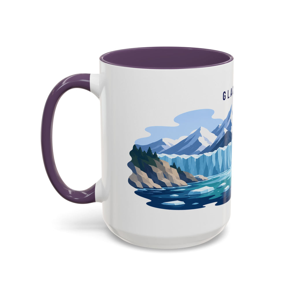 Glacier Bay National Park Coffee Mug | Solid Color Block Park Souvenir | 11oz 15oz Accent Mug