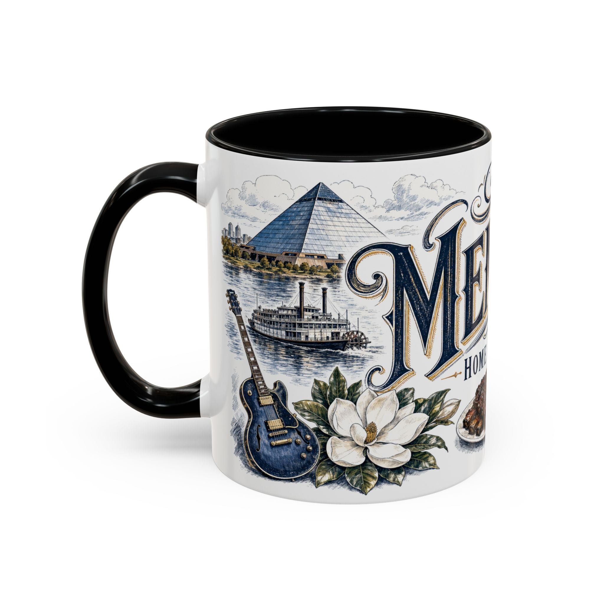 Memphis Coffee Mug | United States Travel Souvenir | Vintage Illustrated City Gift | 11 oz 15 oz Accent Mug