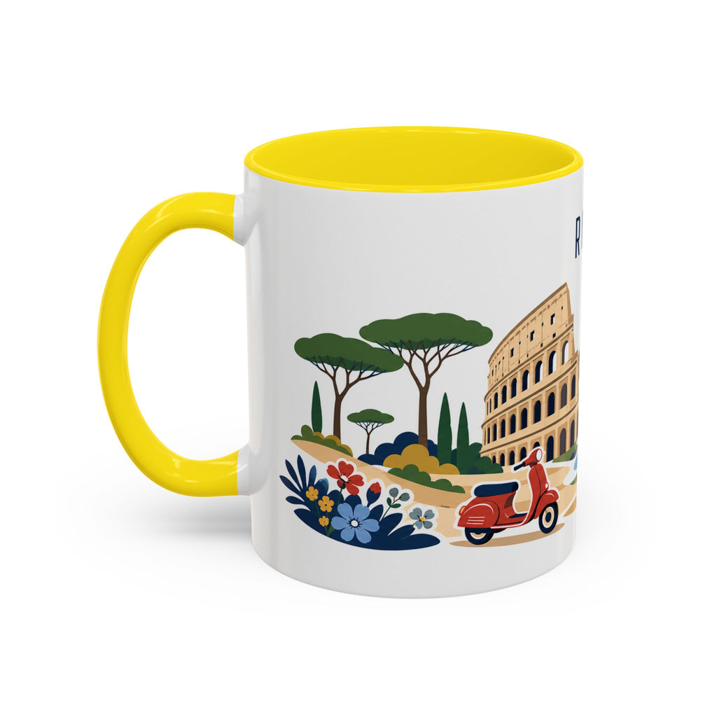 Rome Coffee Mug | Italy Travel Souvenir | Porcelain Decal City Gift | 11oz 15oz Accent Mug