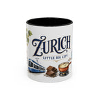 Zurich Coffee Mug | Switzerland Travel Souvenir | Vintage Illustrated City Gift | 11 oz 15 oz Accent Mug