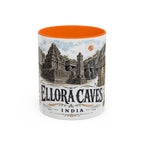 Ellora Caves Mug, India Travel Souvenir, Bucket List Gift, Accent Ceramic Coffee Mug 11oz 15oz
