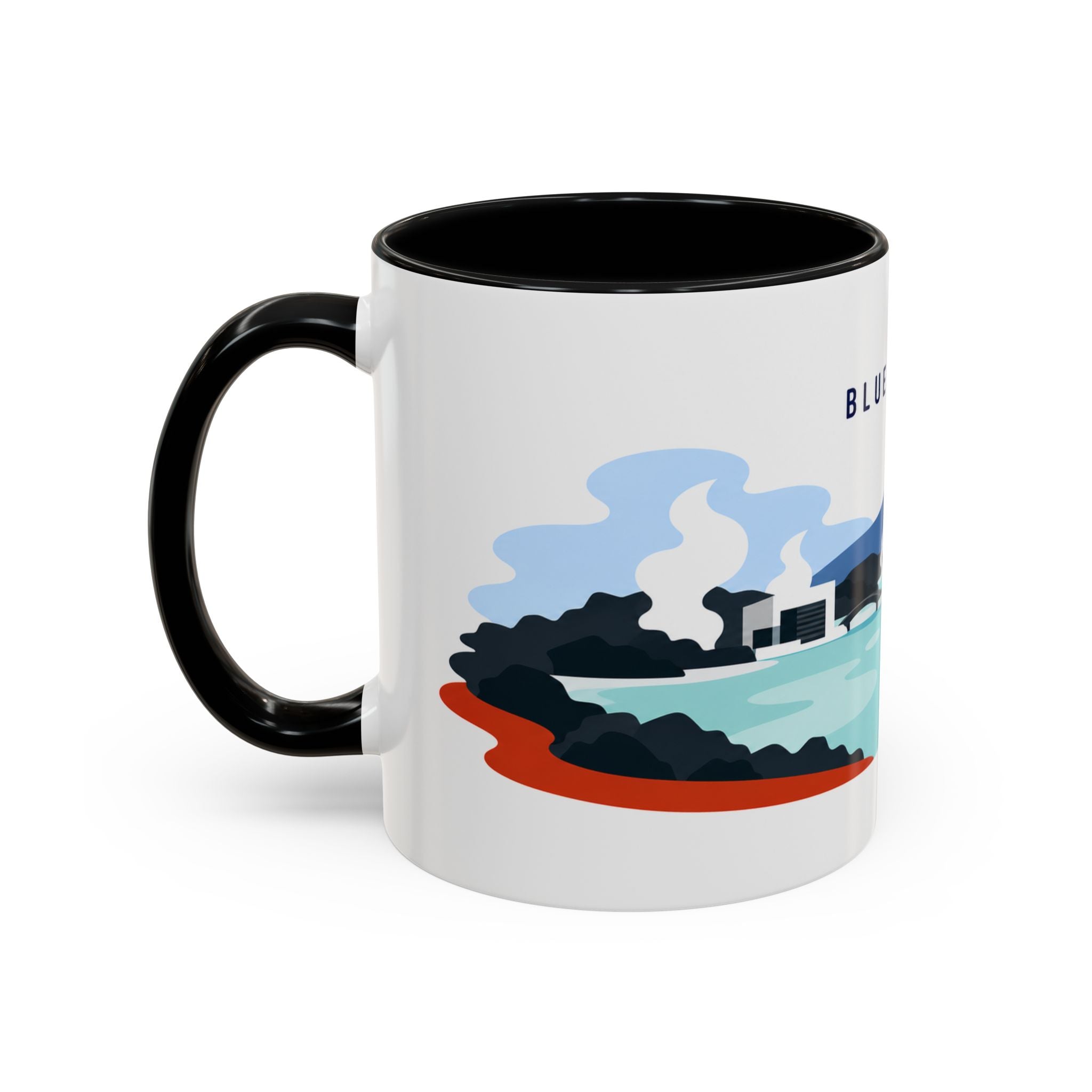 Blue Lagoon Coffee Mug | Travel Destination Souvenir Gift | Accent Color Ceramic 11oz 15oz