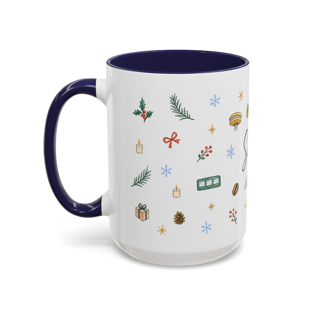 Seattle Christmas Mug | Watercolor Travel Souvenir | Holiday Gift | Accent Ceramic Coffee Cup 11oz 15oz