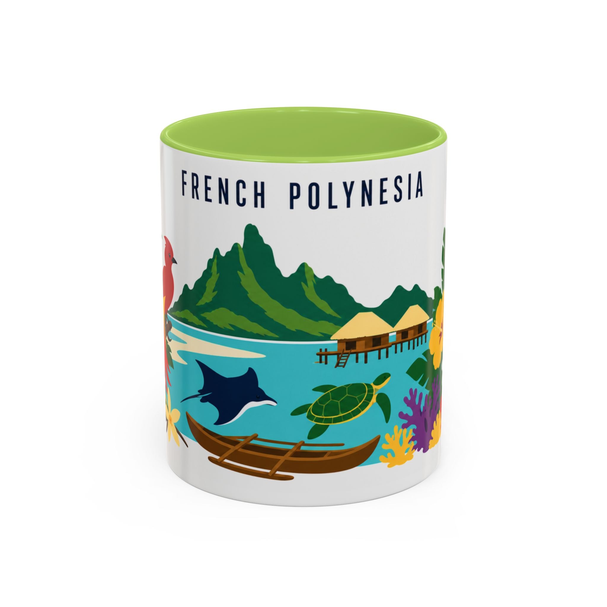 French Polynesia Coffee Mug | Travel Souvenir Accent Mug | Country Gift Ceramic Cup 11oz 15oz