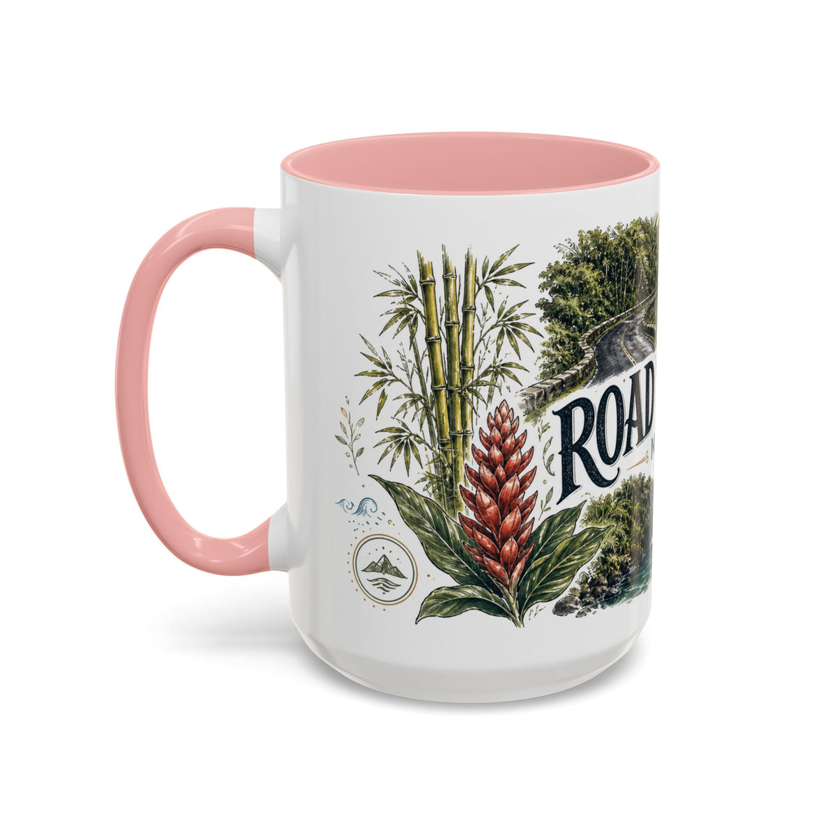 Road to Hana Mug, Maui Travel Souvenir, Bucket List Gift, Accent Ceramic Coffee Mug 11oz 15oz