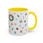 Christmas Candle Mug | Holly Wreath Watercolor Holiday Gift | Accent Cup 11oz 15oz