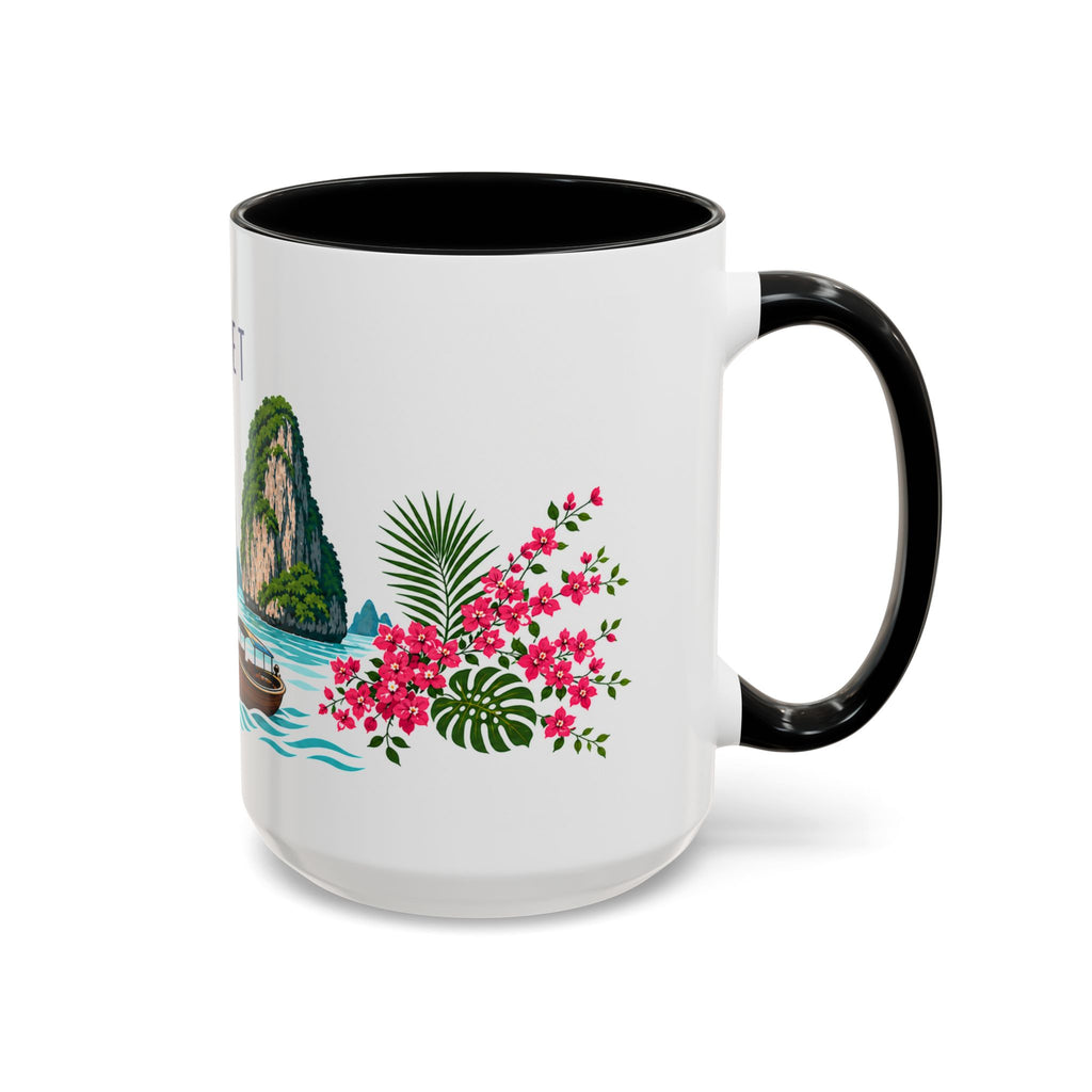 Phuket Coffee Mug | Thailand Travel Souvenir | Porcelain Decal City Gift | 11oz 15oz Accent Mug