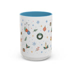 Christmas Ornament Mug | Snowflake Watercolor Holiday Gift | Accent Cup 11oz 15oz