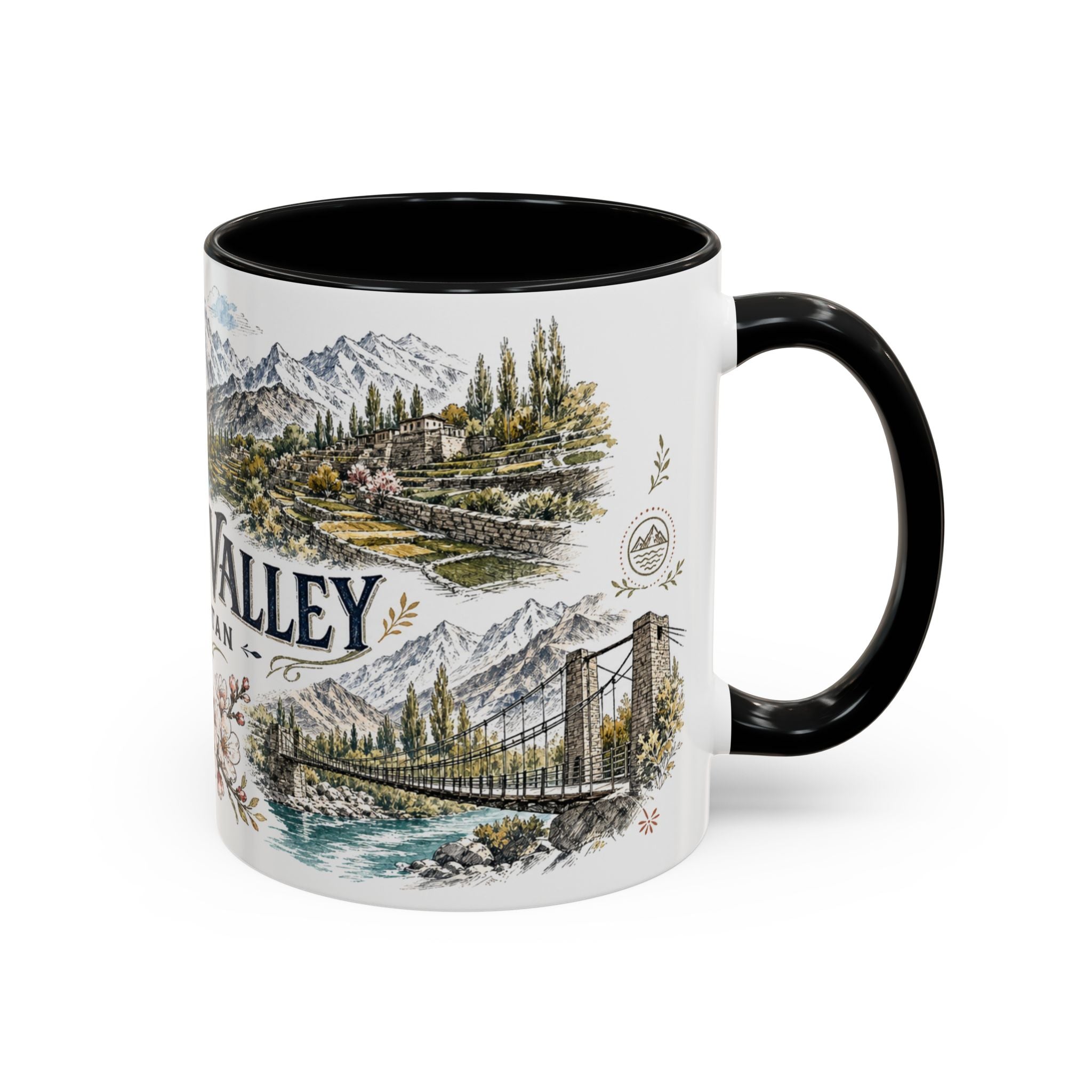Hunza Valley Mug, Pakistan Travel Souvenir, Bucket List Gift, Accent Ceramic Coffee Mug 11oz 15oz