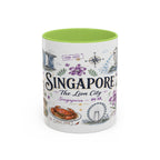 Singapore Coffee Mug | Asia Souvenir Travel Gift | Accent Color Ceramic 11oz 15oz