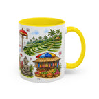 Ubud Illustrated Travel Mug | City Souvenir Accent Coffee Mug | 11oz 15oz Ceramic Cup