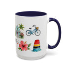 Key West Illustrated Travel Mug | City Souvenir Accent Coffee Mug | 11oz 15oz Ceramic Cup