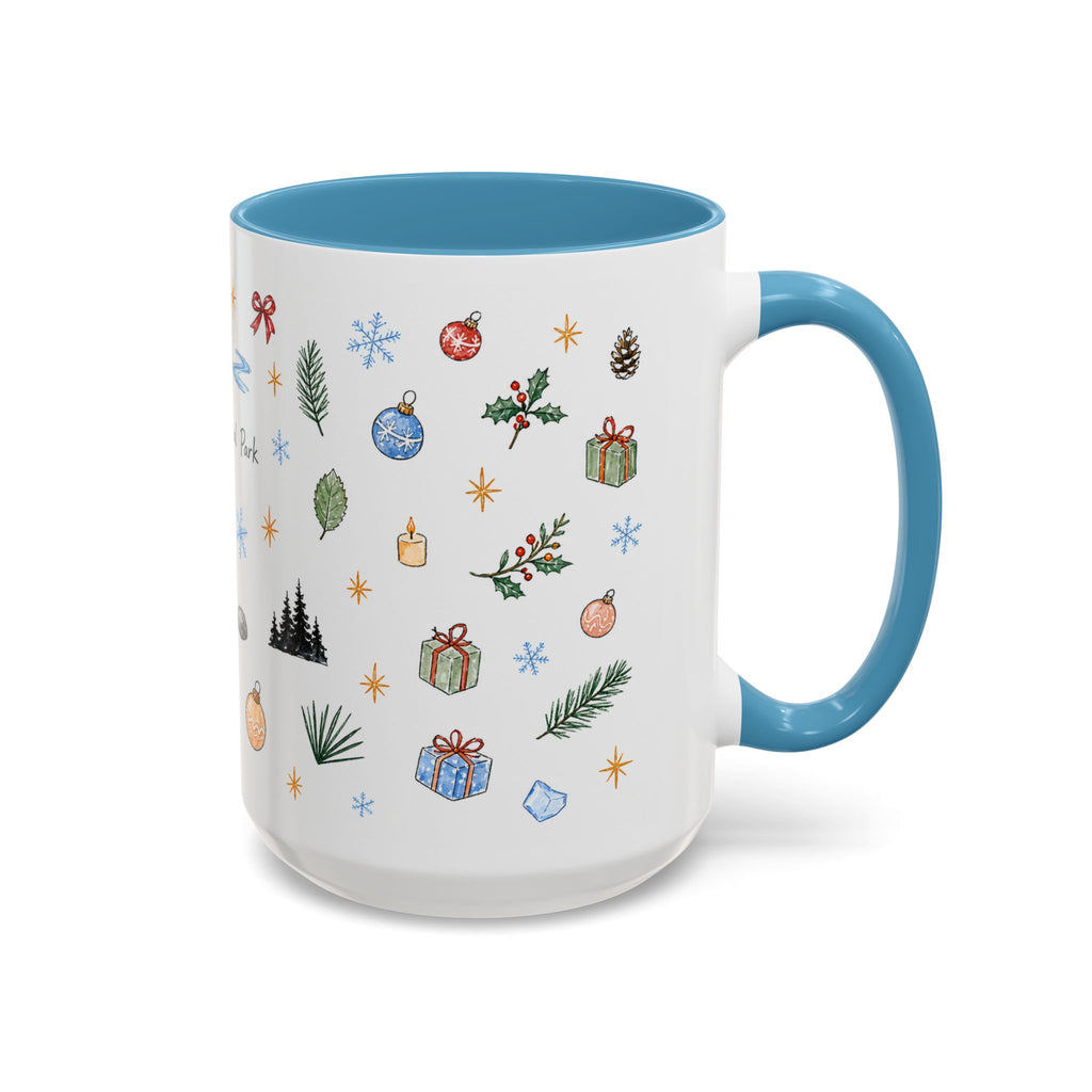 Denali National Park Christmas Mug | Watercolor Travel Souvenir | Holiday Gift | Accent Ceramic Coffee Cup 11oz 15oz