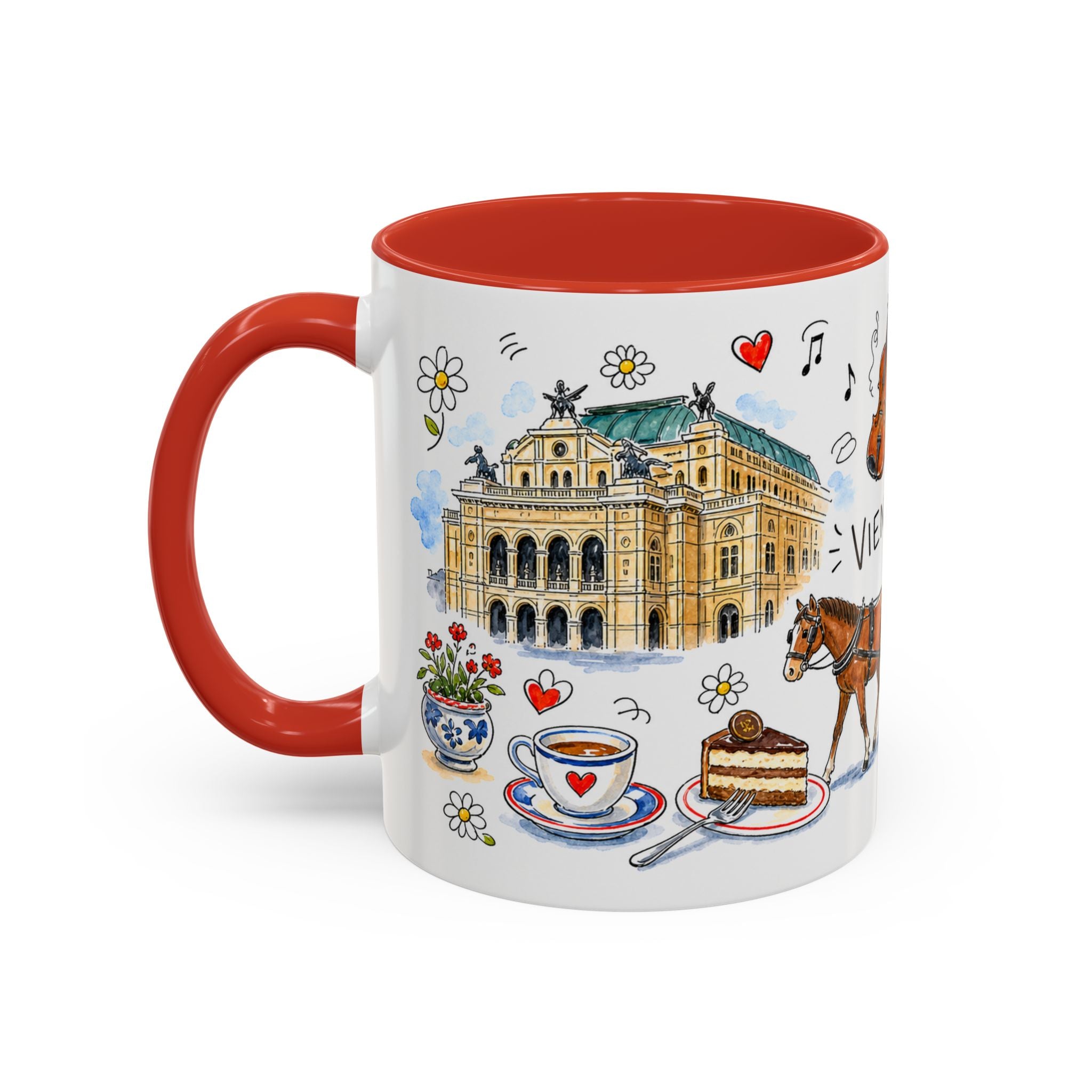 Vienna Travel Mug | European City Souvenir Accent Coffee Mug | 11oz 15oz Ceramic Cup