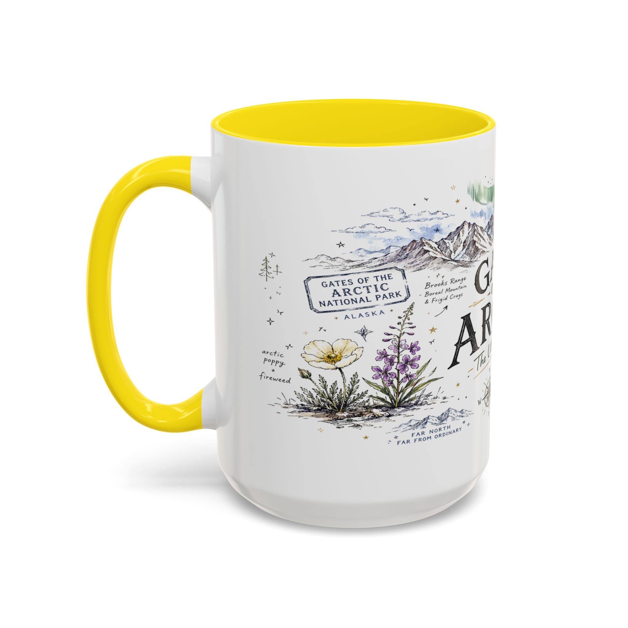 Gates of the Arctic National Park Coffee Mug | Alaska Arctic Wilderness Gift | Accent Color Ceramic 11oz 15oz