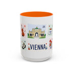 Vienna Coffee Mug | Postage Stamp Collage Mug | Travel Souvenir Accent Cup 11oz 15oz