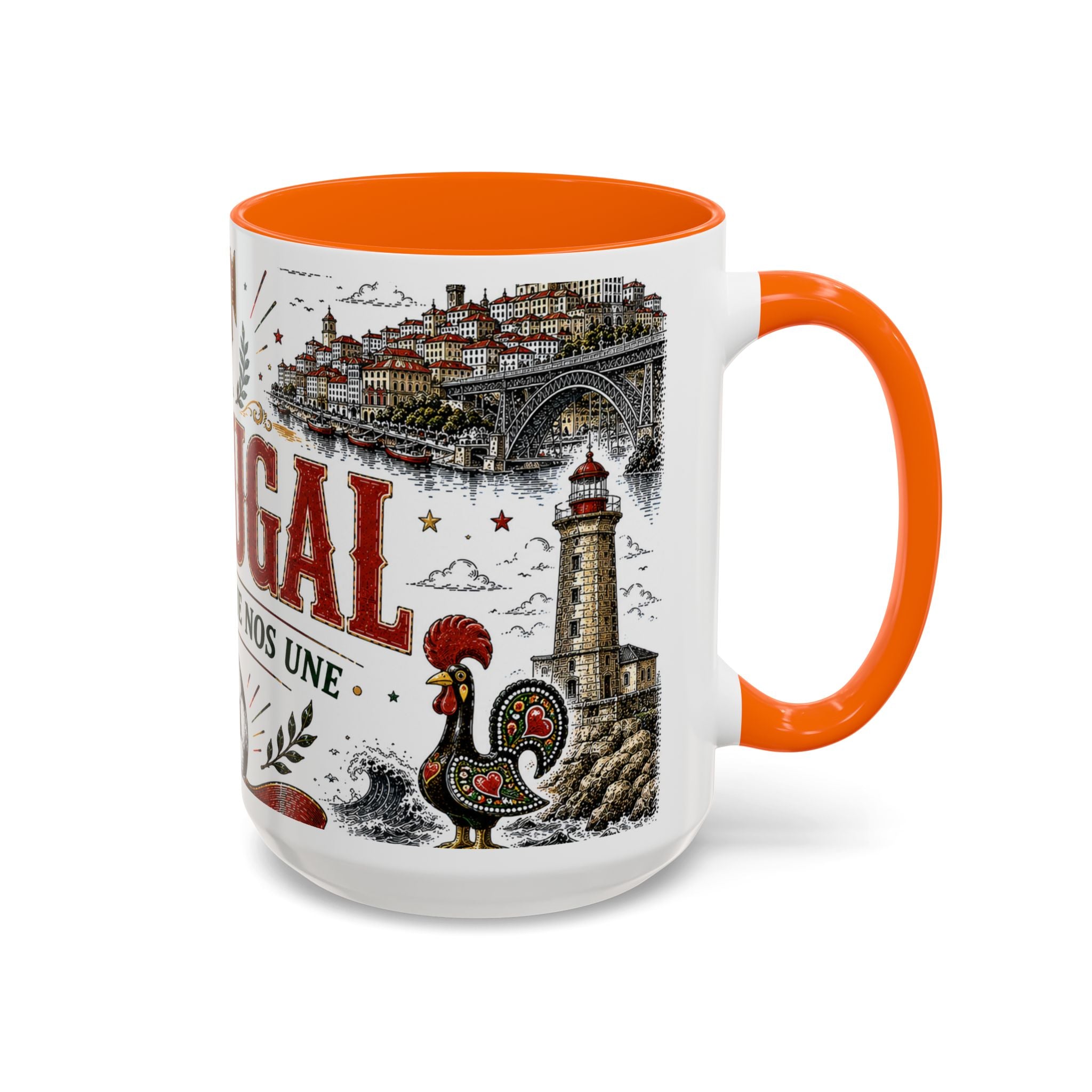 Portugal Soccer Coffee Mug | World Cup Fan Gift | Accent Color Ceramic 11oz 15oz Match Day Cup