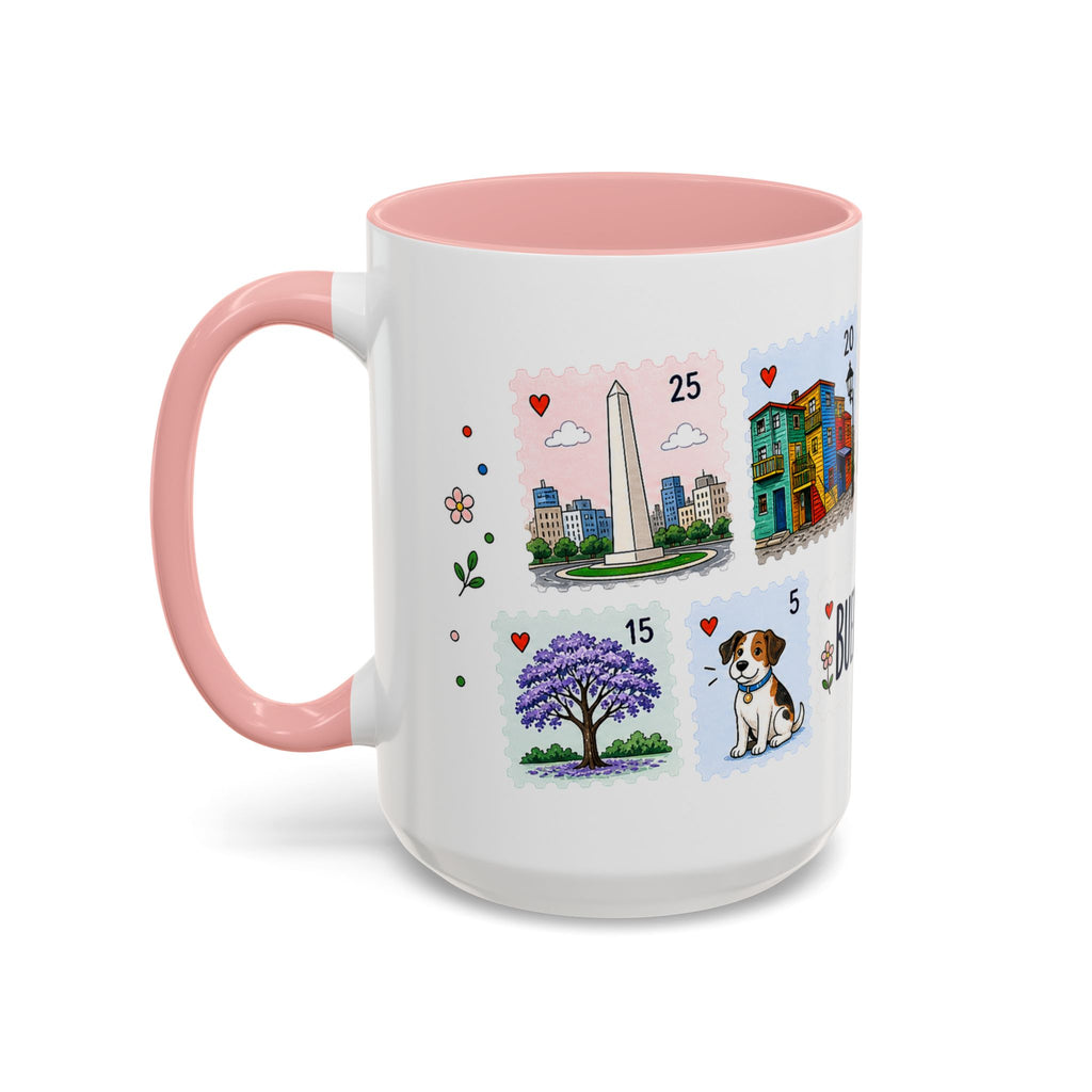 Buenos Aires Coffee Mug | Postage Stamp Collage Mug | Travel Souvenir Accent Cup 11oz 15oz