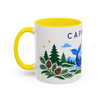 Capricorn Zodiac Coffee Mug | Sea Goat and Floral Design | Astrology Birthday Gift | 11 oz 15 oz Ceramic Accent Mug
