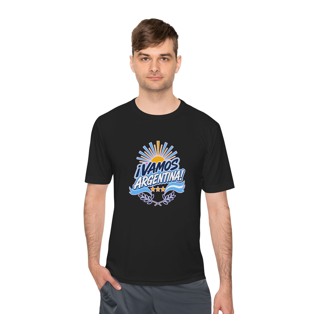 Argentina Soccer T Shirt, ¡Vamos Argentina! Tee, World Football Fan Shirt, Moisture Wicking Sport Tee
