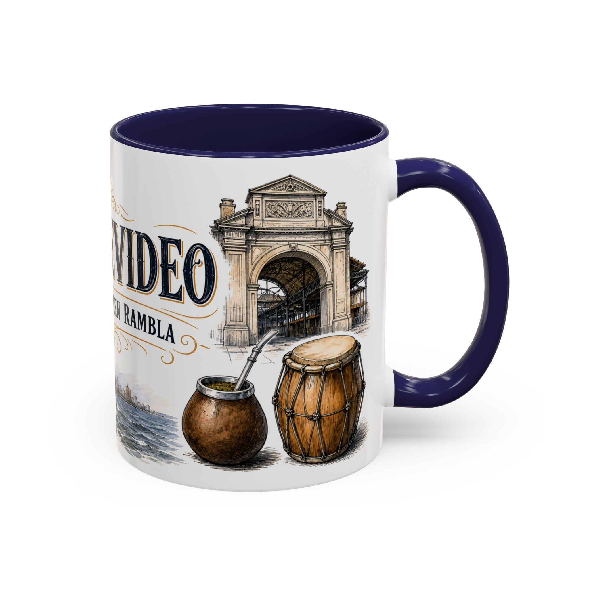 Montevideo Coffee Mug | Uruguay Travel Souvenir | Vintage Illustrated City Gift | 11 oz 15 oz Accent Mug
