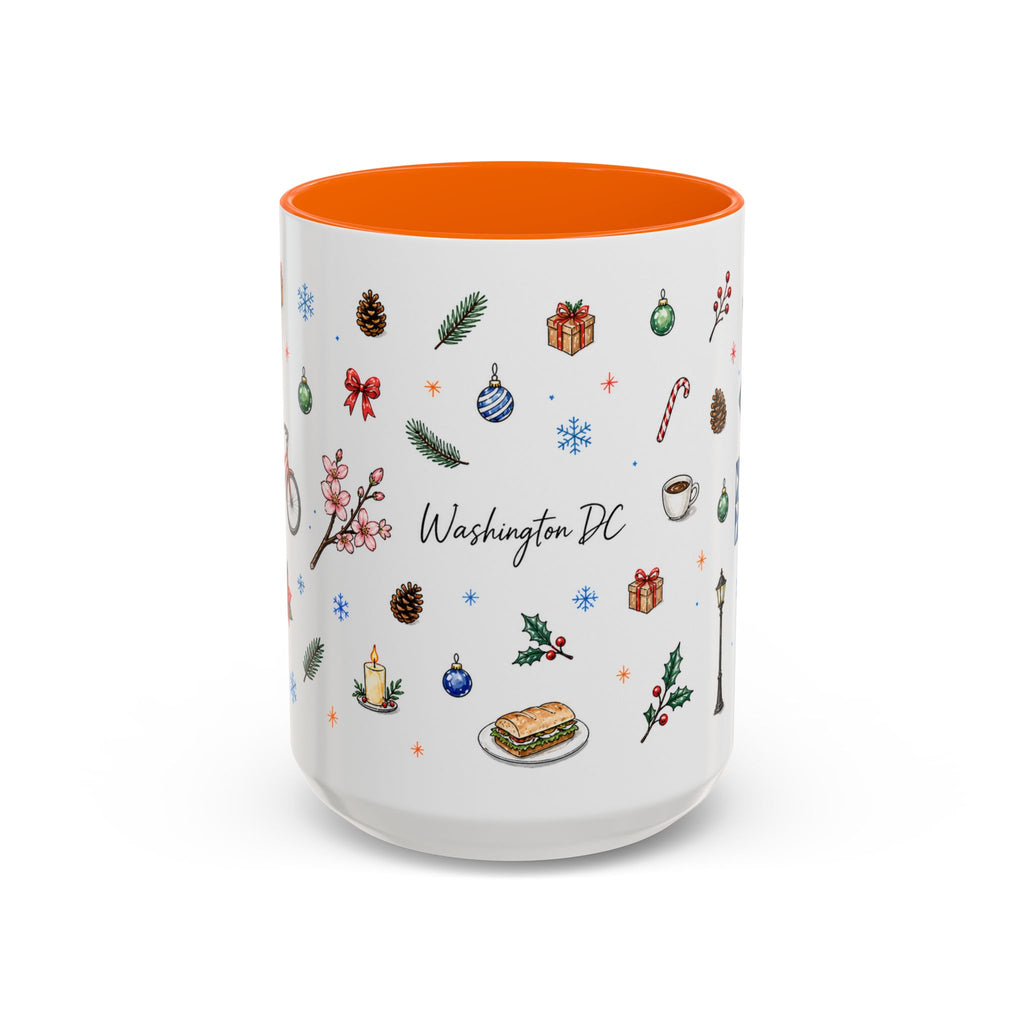 Washington DC Christmas Mug | Watercolor City Souvenir | Ceramic Coffee Cup 11oz 15oz