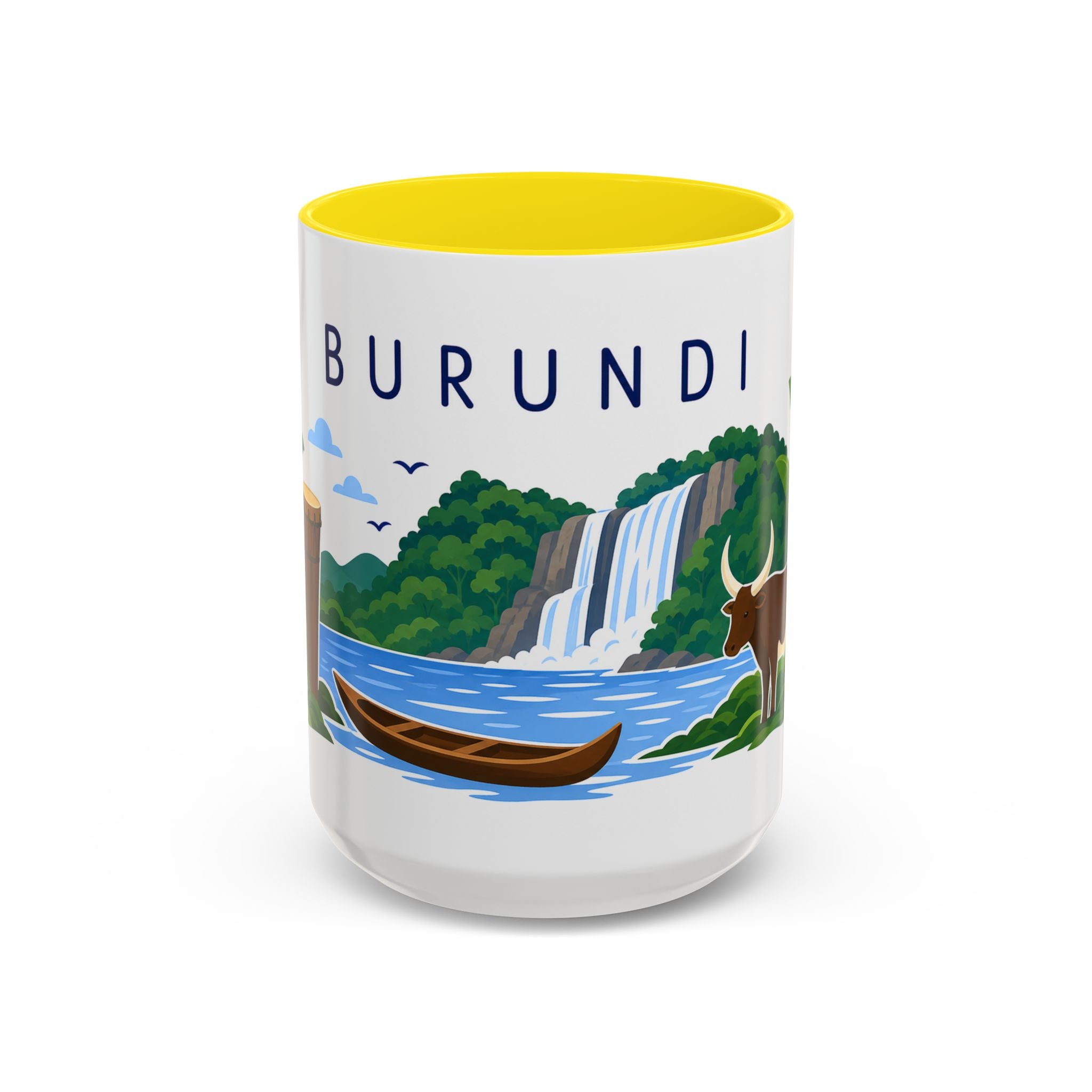 Burundi Coffee Mug | Travel Souvenir Accent Mug | Country Gift Ceramic Cup 11oz 15oz