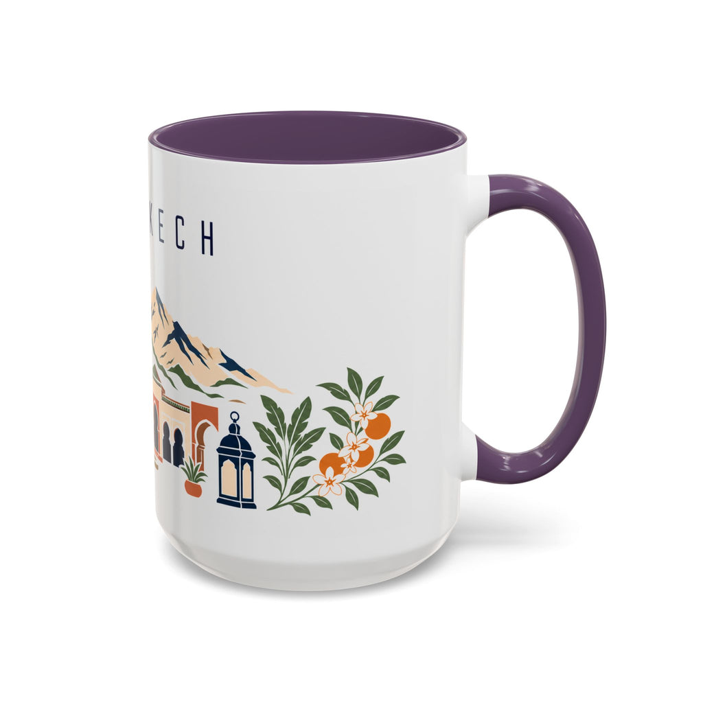 Marrakech Coffee Mug | Morocco Travel Souvenir | Porcelain Decal City Gift | 11oz 15oz Accent Mug