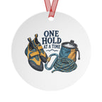One Hold at a Time Climbing Round Metal Ornament | Sports Gift