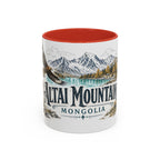 Altai Mountains Mug, Mongolia Travel Souvenir, Bucket List Gift, Accent Ceramic Coffee Mug 11oz 15oz