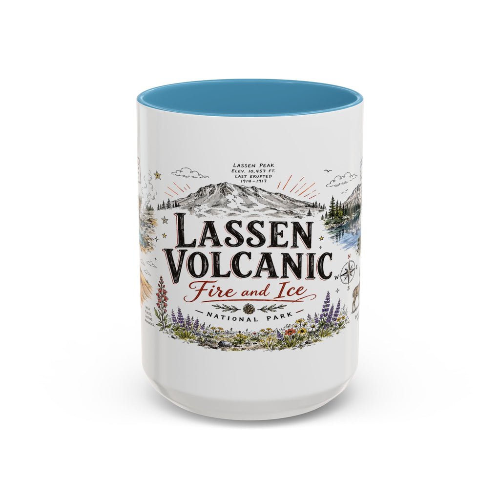 Lassen Volcanic National Park Coffee Mug | California Volcano Geothermal Hiking Gift | Accent Color Ceramic 11oz 15oz