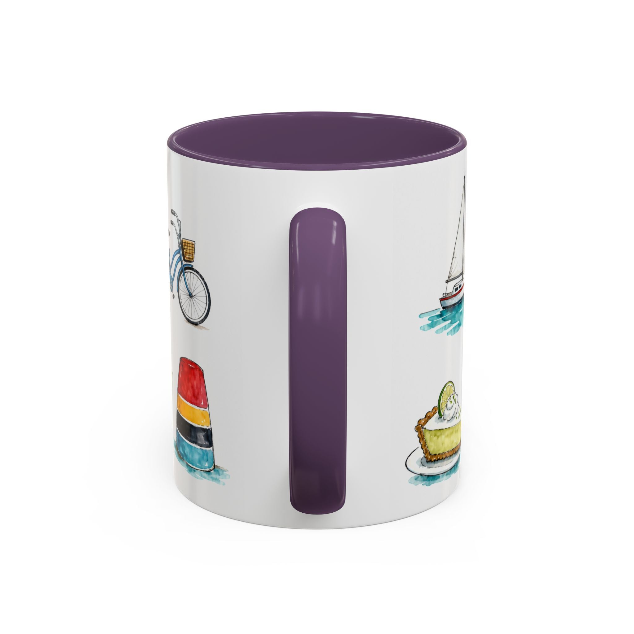 Key West Illustrated Travel Mug | City Souvenir Accent Coffee Mug | 11oz 15oz Ceramic Cup