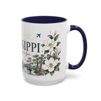 Mississippi State Map Mug | Moving Away, Homesick Gift | Botanical Accent Coffee Cup