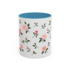 New York Rose Mug, State Flower Floral Coffee Cup, 11oz Botanical Gift
