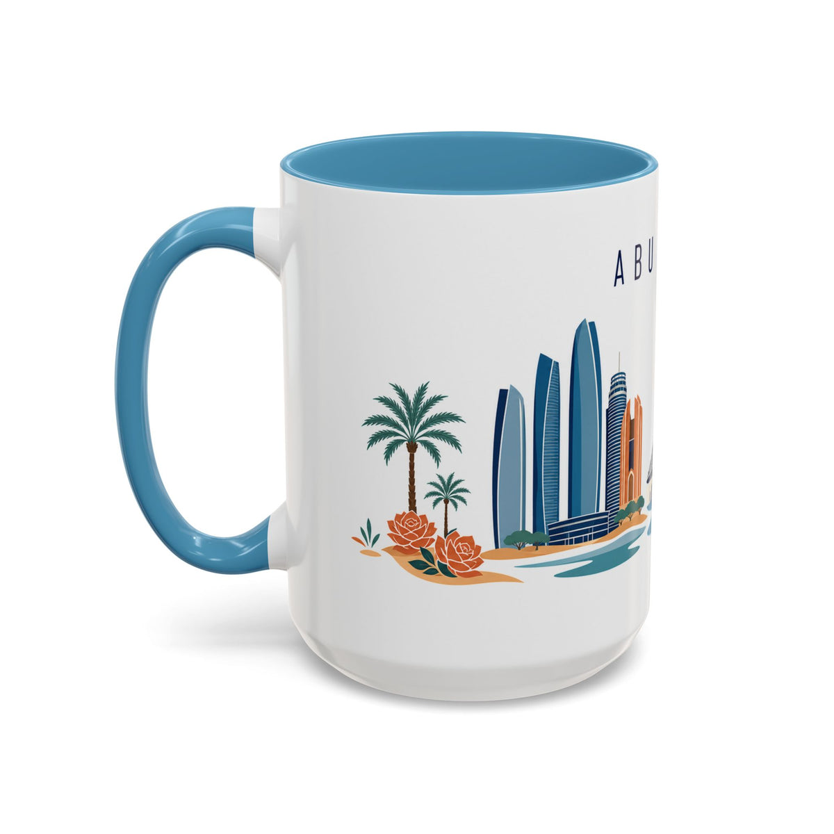 Abu Dhabi Coffee Mug | United Arab Emirates Travel Souvenir | Porcelain Decal City Gift | 11oz 15oz Accent Mug