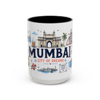 Mumbai Coffee Mug | India Souvenir Travel Gift | Accent Color Ceramic 11oz 15oz